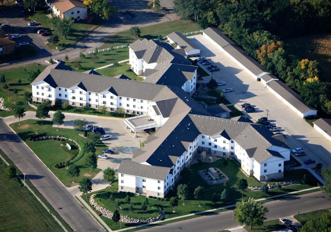 Aerial view of Boulder Estates in Marshall, MN